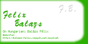 felix balazs business card